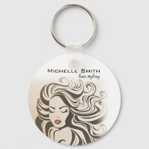 Hair Styling Hair Extensions Curly Hair Sepia Red Keychain