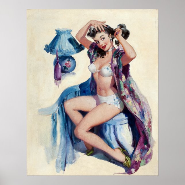 Hair Styling Pin Up Poster (Front)