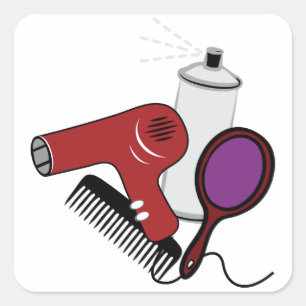 Hair Styling Supplies Square Sticker