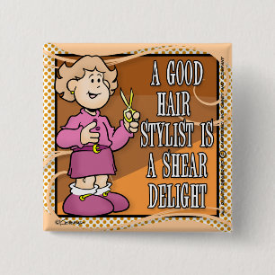 Hair Stylist 2 Inch Square Button