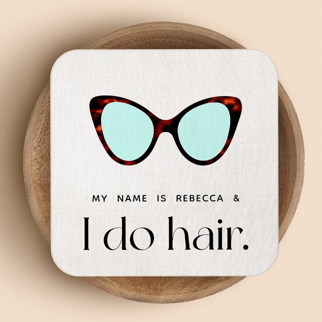 Hair Stylist 60's Retro Sunglasses Square Square B Square Business Card (Creator Uploaded)