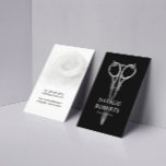 Hair Stylist Antique Scissor & Rose Beauty Salon Business Card<br><div class="desc">Hair Stylist Antique Scissor & Rose Beauty Salon Black Business Cards.</div>