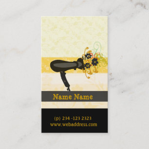 Hair Stylist Appointment Golden Florals Dryer Card