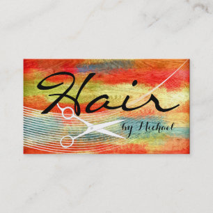 Hair Stylist Appointment Modern Colourful Wood #2 Card