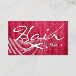 Hair Stylist Appointment Modern Red Wood Grain #2