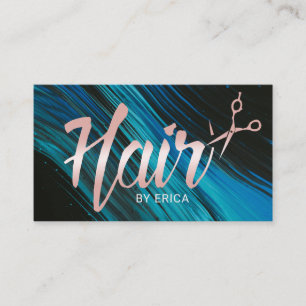 Hair Stylist Appointment Modern Script Blue Flow