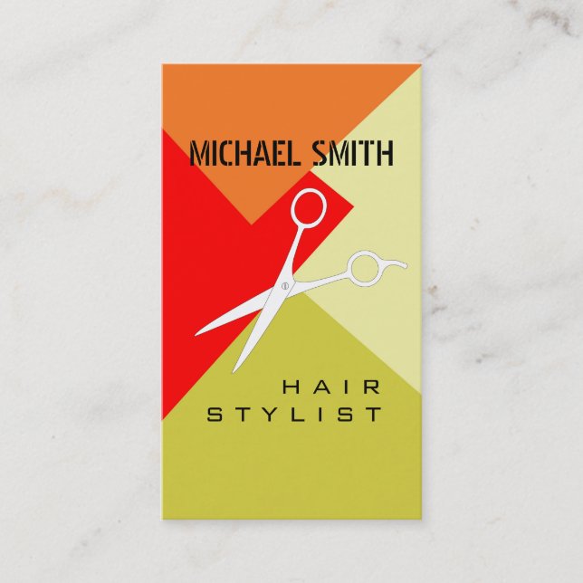Hair Stylist Appointment Retro Colour Pattern #13 Card (Front)