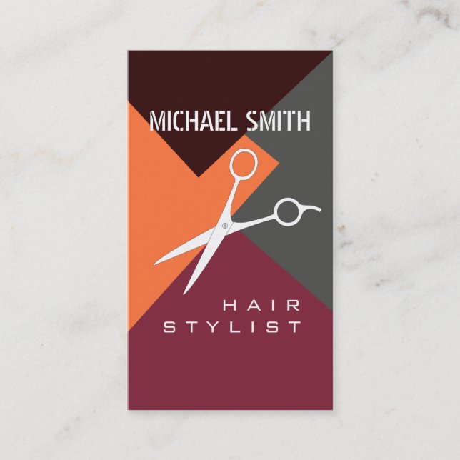 Hair Stylist Appointment Retro Colour Pattern #5 Card (Front)