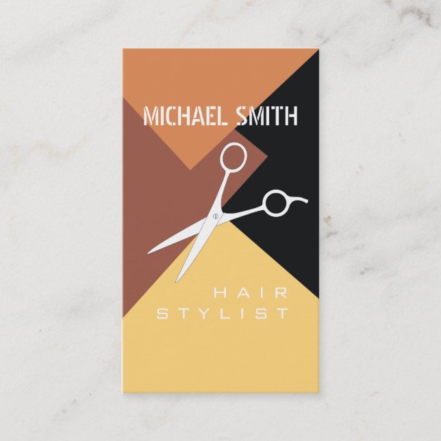 Hair Stylist Appointment Retro Colour Pattern #6 Card (Front)