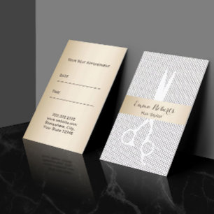 Hair Stylist Appointment Simple Lace Gold Striped Card
