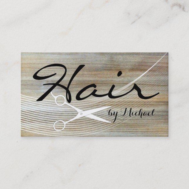 Hair Stylist Appointment Wood Grain Background #2 (Front)