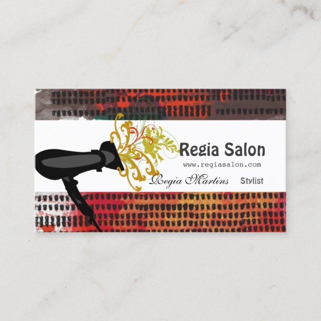 Hair Stylist  Artistic Pattern Salon Brushstrokes Appointment Card (Front)