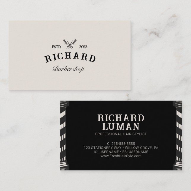 Hair Stylist Barber CUSTOM Business Card (Front/Back)