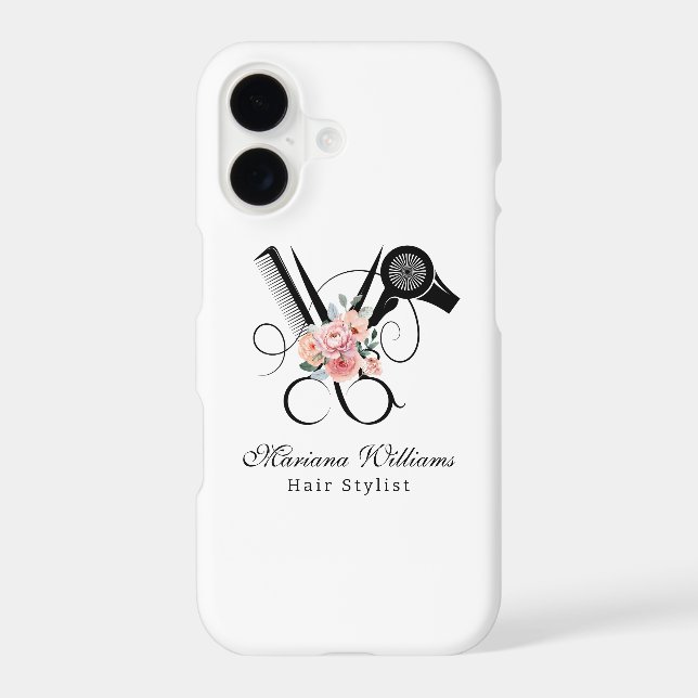 hair stylist barber floral Scissors beauty girly (Back)