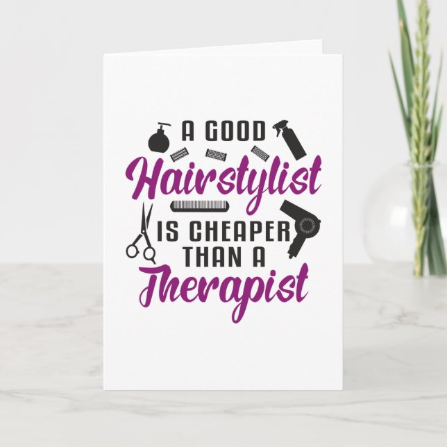 Hair Stylist Barber Scissors Therapy Gift Idea Card (Front)