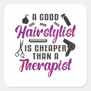Hair Stylist Barber Scissors Therapy Gift Idea Square Sticker
