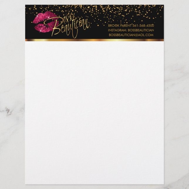 Hair Stylist Beautician Letterhead (Front)