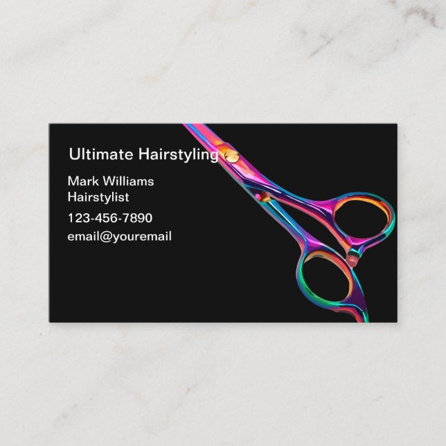 Hair Stylist Beauty Business Cards (Front)