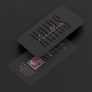 Hair Stylist Beauty Salon Aesthetic Black Pink Business Card