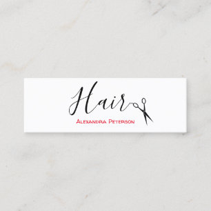 Hair Stylist - Black and Red Mini Business Card