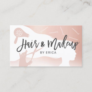 Hair Stylist Blush Pink Beauty Salon Appointment Card
