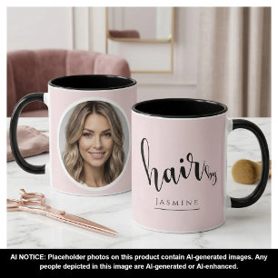 Hair Stylist Blush Pink Photo Elegant Coffee Mug