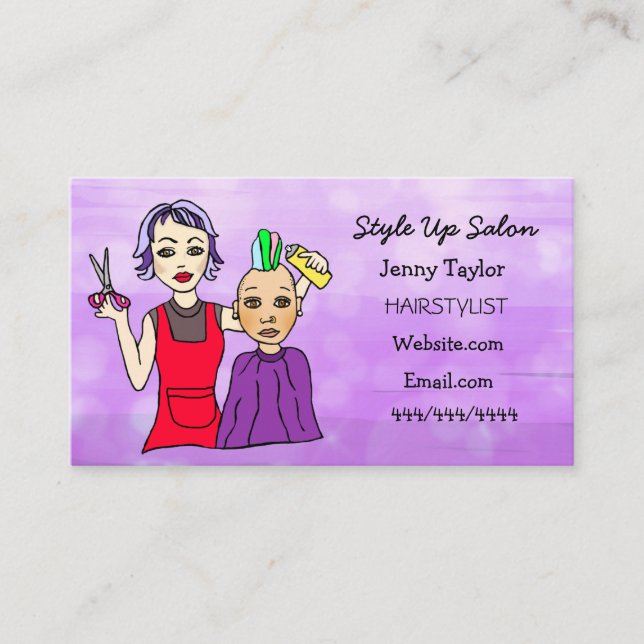 Hair Stylist Business Name Beauty Salon  Business Card (Front)