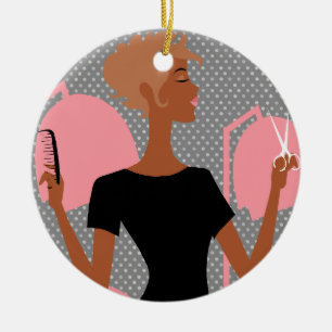Hair Stylist Ceramic Christmas Ornaments
