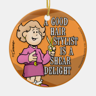 Hair Stylist Ceramic Ornament