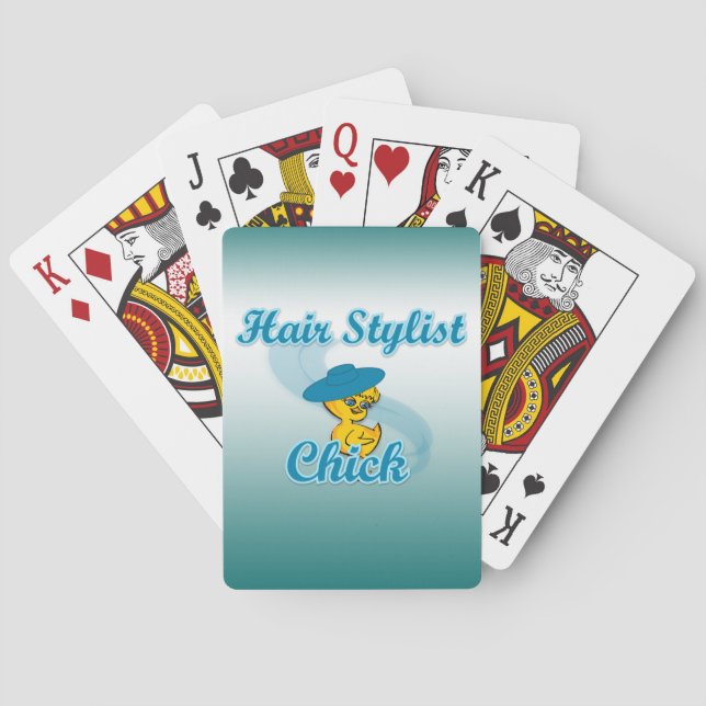Hair Stylist Chick #3 Playing Cards (Back)