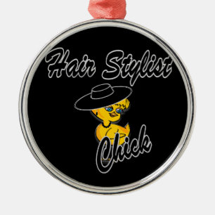 Hair Stylist Chick #4 Metal Ornament
