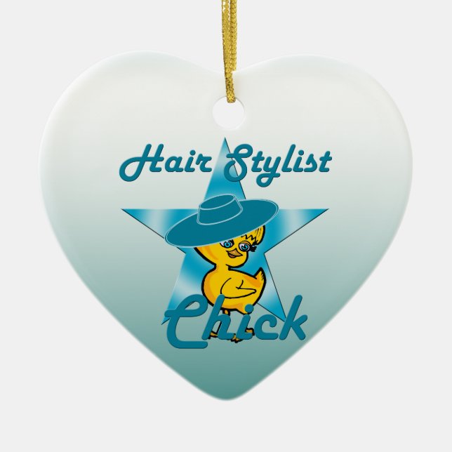 Hair Stylist Chick #7 Ceramic Ornament (Front)