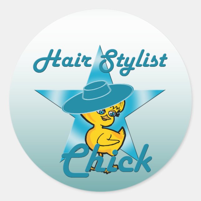 Hair Stylist Chick #7 Classic Round Sticker (Front)