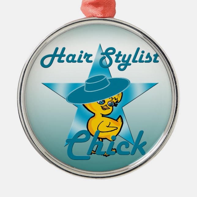 Hair Stylist Chick #7 Metal Ornament (Front)