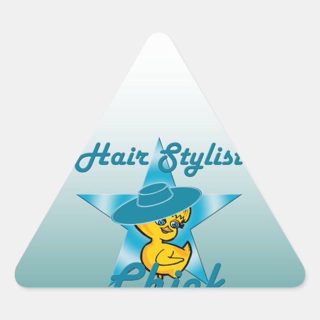 Hair Stylist Chick #7 Triangle Sticker (Front)
