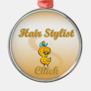 Hair Stylist Chick Metal Ornament