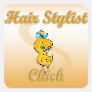 Hair Stylist Chick Square Sticker