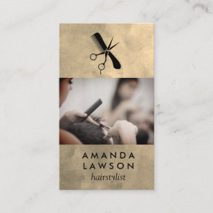 Hair Stylist Comb Scissors Logo Business Card