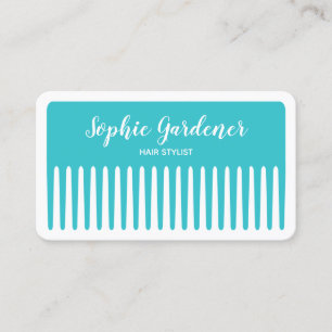 Hair Stylist - Comb - Turquoise Business Card