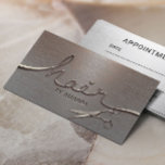 Hair Stylist Creative Copper Metal 3D Script  Appointment Card<br><div class="desc">Hair Stylist Modern Copper Metal 3D Script & Scissor Hair Salon Appointment Cards.</div>