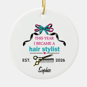 Hair Stylist,Custom Hair School Graduation Ceramic Ornament
