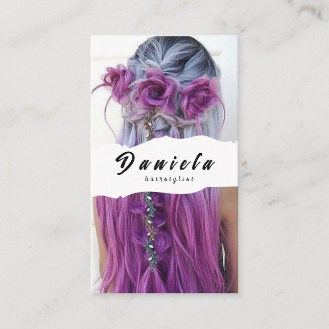 Hair Stylist Cute Scissor Minimalist Blush Pink Business Card (Front)