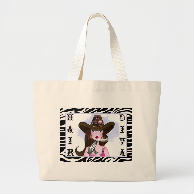 Hair+Stylist "DIVA " Large Tote Bag (Front)