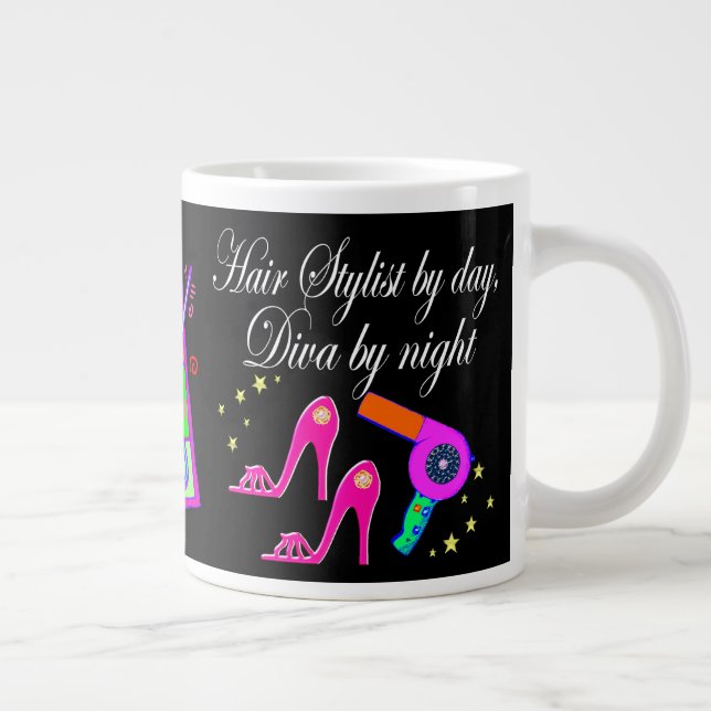 HAIR STYLIST DIVA PERSONALIZED LARGE COFFEE MUG (Right)