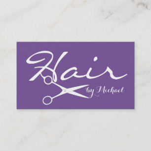 Hair Stylist Elegant Dark Lavender Background Business Card