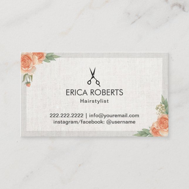 Hair Stylist Elegant Floral Appointment (Front)