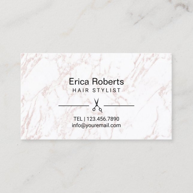 Hair Stylist Elegant Marble Loyalty Punch (Front)