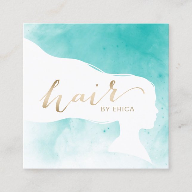 Hair Stylist Elegant Watercolor Salon Appointment (Front)