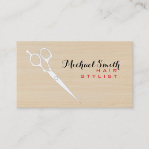 Hair Stylist Elegant Wood Grain Background #5 Business Card