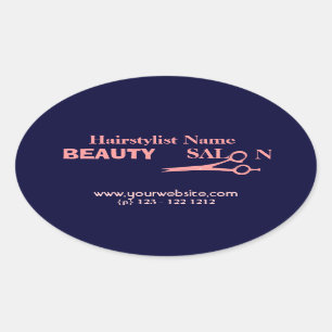 Hair Stylist  Fashion Beauty Salon & Spa Oval Sticker